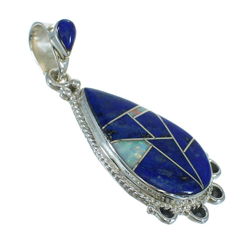 Lapis Opal Silver Southwest Pendant YX70296